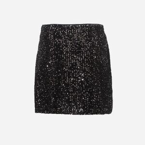 Cable & Gauge Black Sequin Mini Skirt